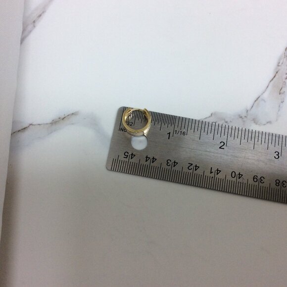 14K SOLID YELLOW REAL GOLD CLIP ON Huggie Hoops 2.60gr - Picture 8 of 8